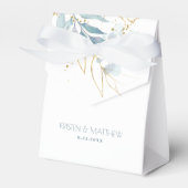 水エレガント色ダスティブルー結婚ズ フェイバーボックス (正面サイド)