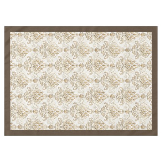 水エレガント色ダマスクビクトリアンインスパイアアイボリー テーブルクロス (正面(横))