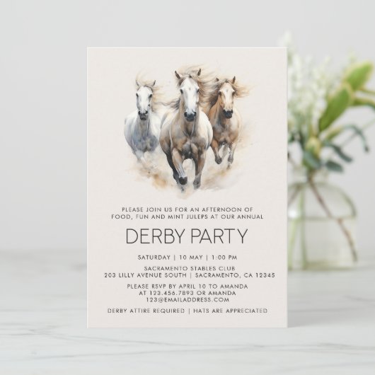 水エレガント色ダービーパーティー競馬 招待状 (スタンド正面)