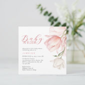 水エレガント色チューリップベビーシャワー 招待状 (スタンド正面)