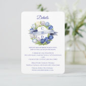 水エレガント色チューリップリース結婚ズブルーアイボリー エンクロージャーカード (スタンド正面)