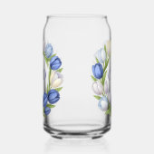 水エレガント色チューリップリース結婚ズブルーアイボリー ガラス缶 (左)