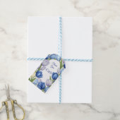 水エレガント色チューリップリース結婚ズブルーアイボリー ギフトタグ (より糸付き)