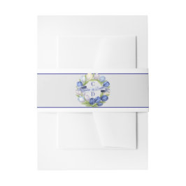 水エレガント色チューリップリース結婚ズブルーアイボリー 招待状ベリーバンド