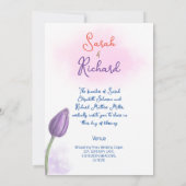 水エレガント色チューリップ結婚式招待状 招待状 (裏面)