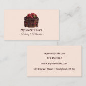水エレガント色チョコレートケーキデザート 名刺 (正面/裏面)