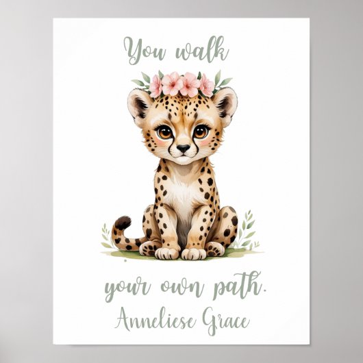 水エレガント色チータガールズ子供部屋カスタム ポスター (正面)