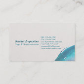 水エレガント色ツリーヨガ瞑想インストラクター 名刺 (裏面)