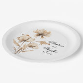 水エレガント色テラコタパンパスグラス結婚ズ ペーパープレート (アングル)