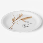 水エレガント色テラコタパンパスグラス結婚ズ ペーパープレート (アングル)