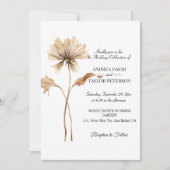 水エレガント色テラコタパンパスグラス結婚ズ 招待状 (正面)