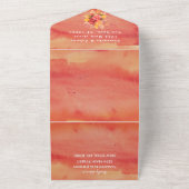 水エレガント色テラコッタQRコードウェディングRSVP オールインワン招待状 (外側)