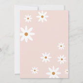 水エレガント色デイジーベビーイン開花ベビーショウェ 招待状 (裏面)