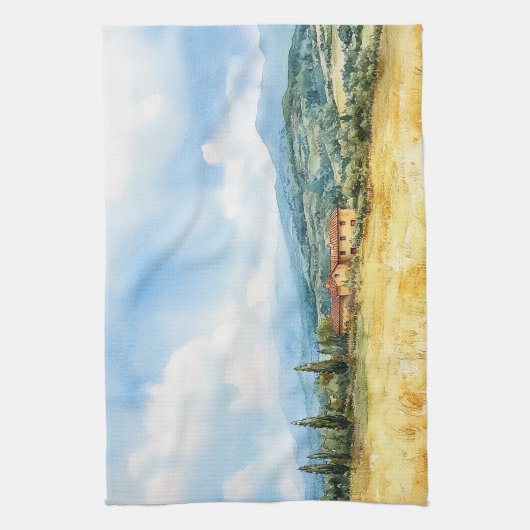 水エレガント色トスカーナ地中海の キッチンタオル (縦)