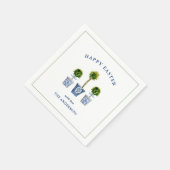 水エレガント色トピアリー復活祭 スタンダードカクテルナプキン (角)