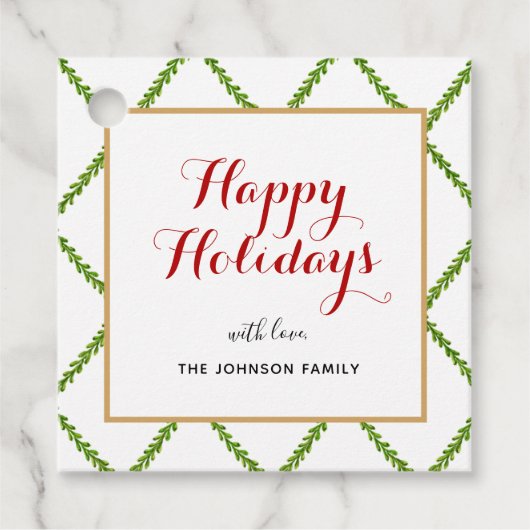 水エレガント色トレリスハッピーホリデースクエア フェイバータグ (正面)