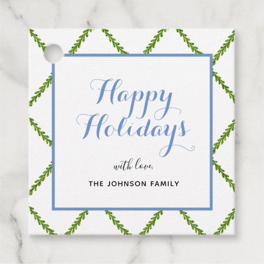 水エレガント色トレリスハッピーホリデースクエア フェイバータグ (正面)