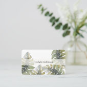 水エレガント色トロピカルモンステラプロフェッショナル 名刺 (スタンド正面)