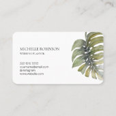 水エレガント色トロピカルモンステラプロフェッショナル 名刺 (裏面)