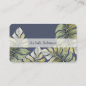 水エレガント色トロピカルモンステラプロフェッショナル 名刺 (正面)