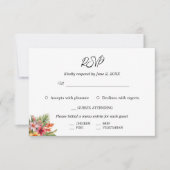 水エレガント色トロピカル結婚ズ 出欠カード (正面)