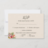 水エレガント色トロピカル結婚ズ 出欠カード (正面)