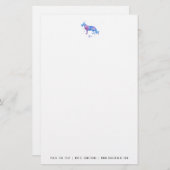 水エレガント色ドイツ羊飼いレターヘッド 便箋 (正面/裏面)