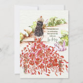 水エレガント色ドリーミーレッドドレスキンセアニラ 招待状 (裏面)