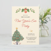 水エレガント色ニューイヤー大晦日お祝い2025 招待状 (スタンド正面)