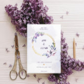 水エレガント色ニュートラルフローラ結婚の金ゴールド 箔招待状