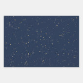 水エレガント色ネイビーコーラルフローラ ラッピングペーパーシート (正面3)