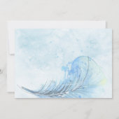 水エレガント色ネイビ素朴ーモダンブ結婚ル セーブザデート (裏面)