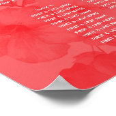 水エレガント色ハイビスカス結婚の座席表 ポスター (角)