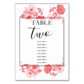 水エレガント色ハイビ結婚スカスのゲスト名 テーブルナンバー (裏面)