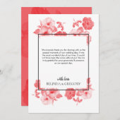 水エレガント色ハイビ結婚スカスサンキューカード サンキューカード (正面/裏面)