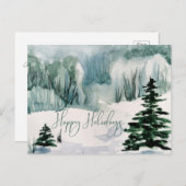 水エレガント色ハッピーホリデイズウィンターホリデー ポストカード (正面/裏面)