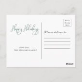 水エレガント色ハッピーホリデイズウィンターホリデー ポストカード (裏面)