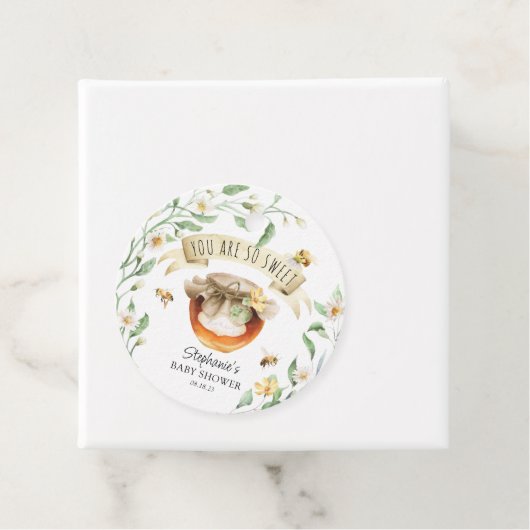 水エレガント色ハニービー赤ちゃんシャワーありがとう フェイバータグ (インサイチュ)