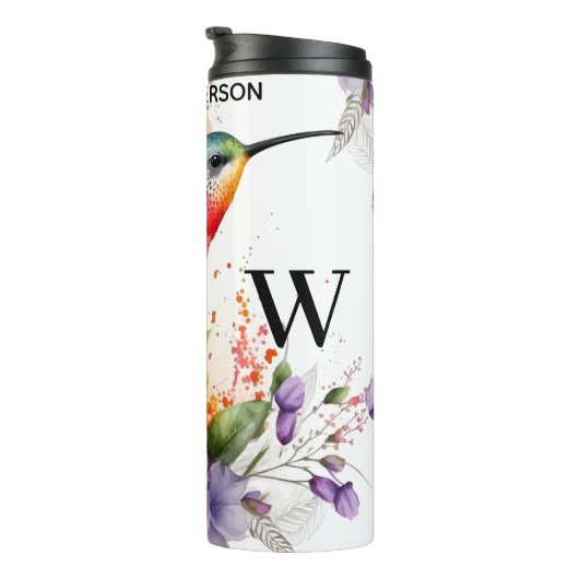 水エレガント色ハミングバードモノグラム タンブラー (回転右)