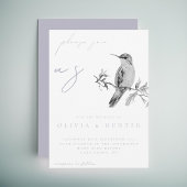 水エレガント色ハミングバード結婚式招待状