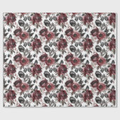 水エレガント色ハロウィーンフローラ ラッピングペーパー (フラット)