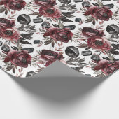 水エレガント色ハロウィーンフローラ ラッピングペーパー (角)