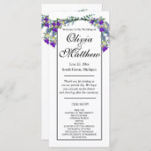 水エレガント色バイオレットラベンダー結婚式 プログラム (正面/裏面)