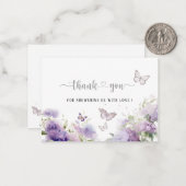 水エレガント色バタフライキス感謝していユーベビー ノートカード (正面/裏面インサイチュ)