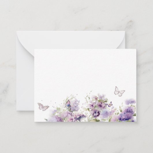 水エレガント色バタフライキス感謝していユーベビー ノートカード (裏面)