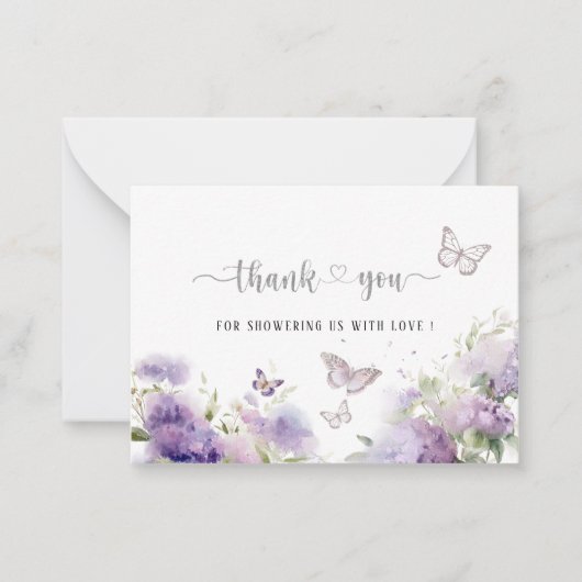 水エレガント色バタフライキス感謝していユーベビー ノートカード (正面)