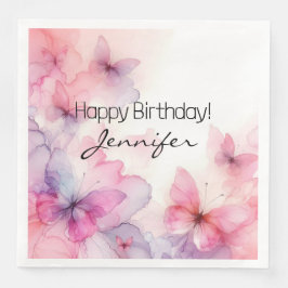 水エレガント色バタフライ紙ナプキン