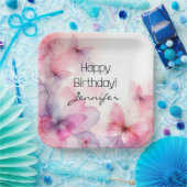 水エレガント色バタフライ紙プレート ペーパープレート (パーティー)