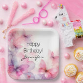 水エレガント色バタフライ紙プレート ペーパープレート (パーティー)