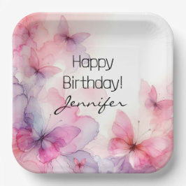 水エレガント色バタフライ紙プレート ペーパープレート